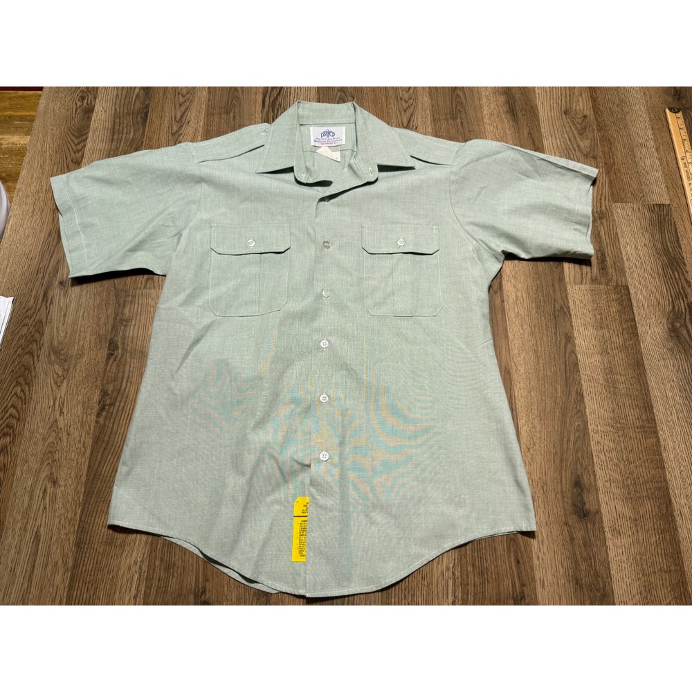 DSCP Military Uniform Shirt Mens 16 Green Adult Short Sleeve AG-415 Excellent